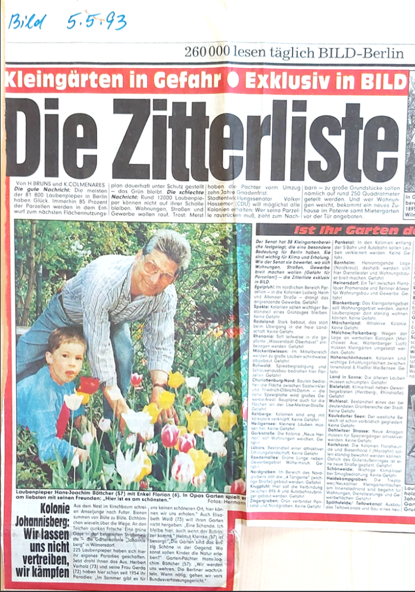 Artikel aus der BILD, 05.05.1993